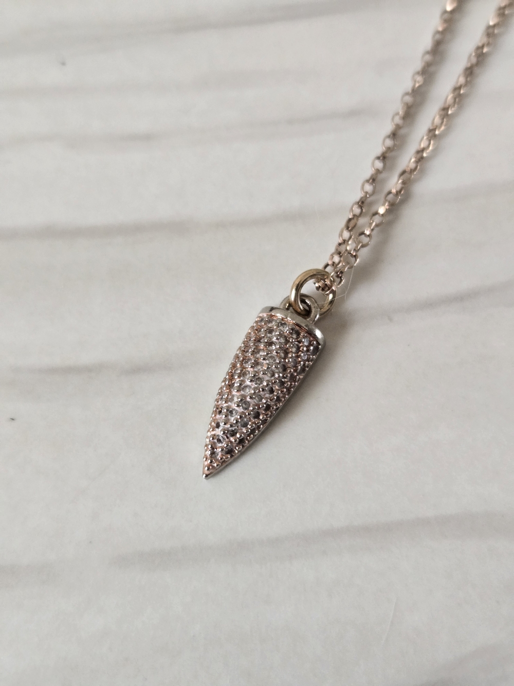 Hillberg And Berk Rose Gold Spike Pendant Necklace
